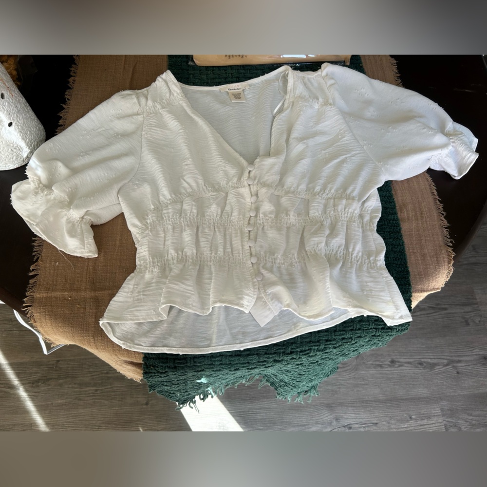 White Ruched Women's Top